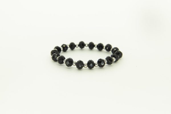 pulseira cristal black steel